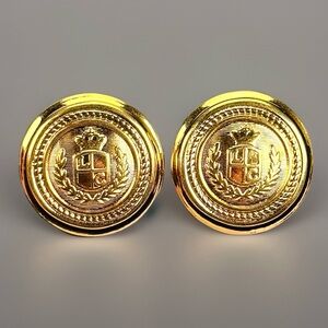 Vintage Liz Claiborne signature goldtone clip on earrings